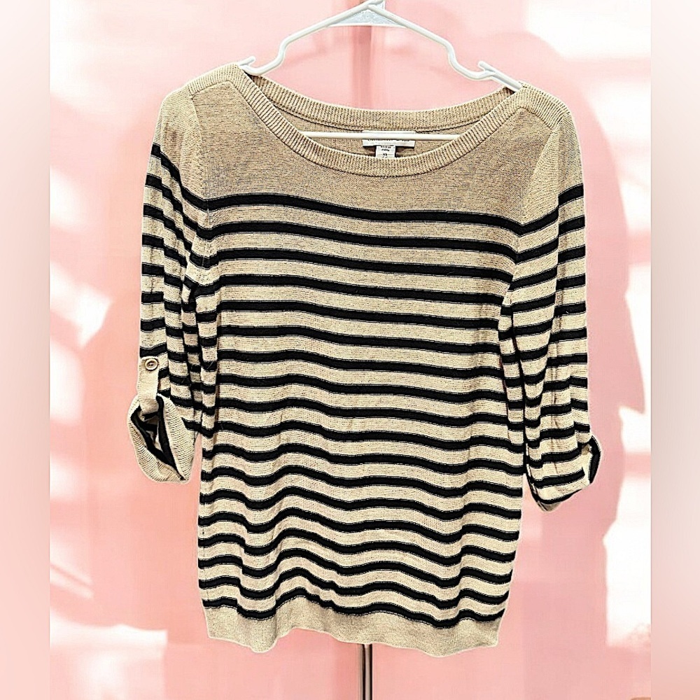 Coldwater creek XS Striped Black and Tan Women's Sweater